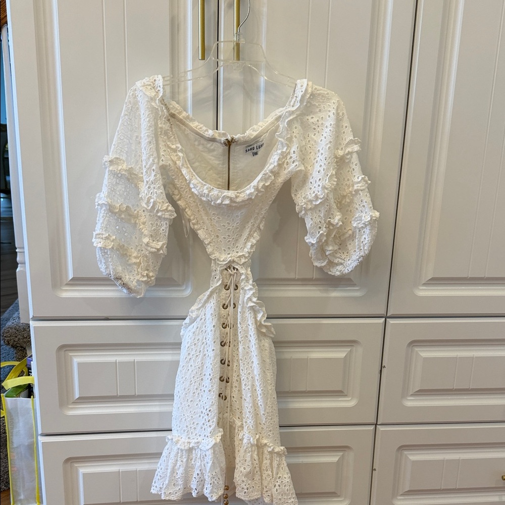 White Lace Mini Dress